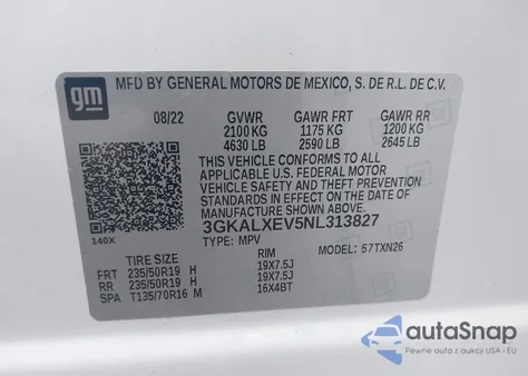 2022 GMC Terrain Awd Denali from USA, damaged, VIN 3GKALXEV5NL313827